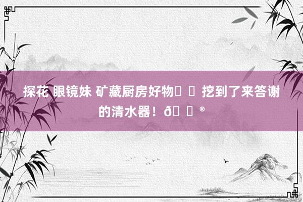 探花 眼镜妹 矿藏厨房好物✔️挖到了来答谢的清水器!🐮