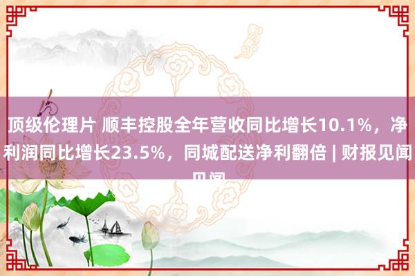 顶级伦理片 顺丰控股全年营收同比增长10.1%，净利润同比增长23.5%，同城配送净利翻倍 | 财报见闻