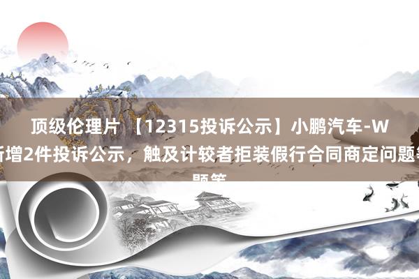 顶级伦理片 【12315投诉公示】小鹏汽车-W新增2件投诉公示，触及计较者拒装假行合同商定问题等